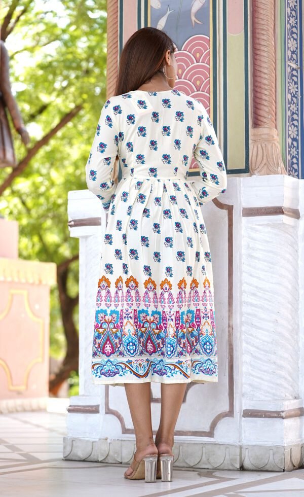 Handcrafted Rayon Printed Short Dress - Image 2