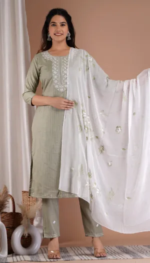 Straight Embroidery Kurta Set