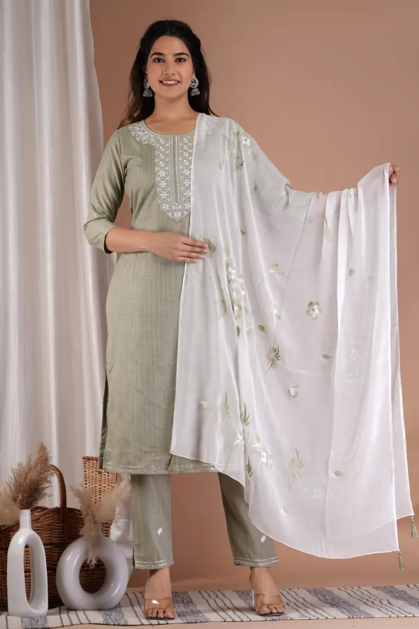 Straight Embroidery Kurta Set