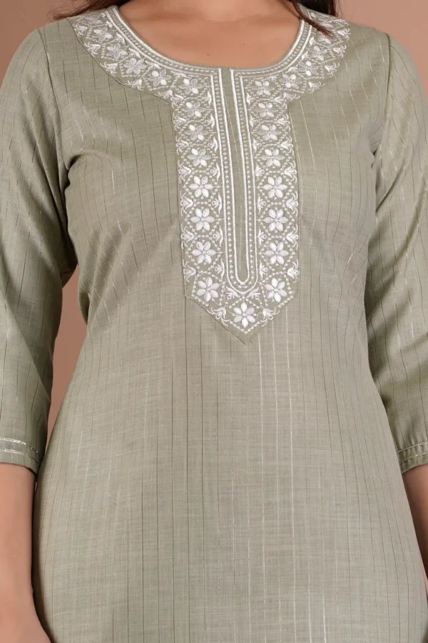 straight Embroidery Kurta Set