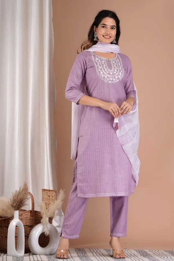 embroidery kurta set